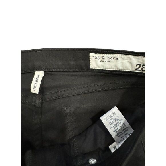 Rag & Bone Black Ankle Skinny Jeans Sz 28 Raw Hem EUC - Picture 6 of 10